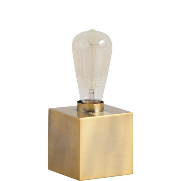 Visio III 4.5H Gold Tone Square Base Exposed Bulb Table Lamp