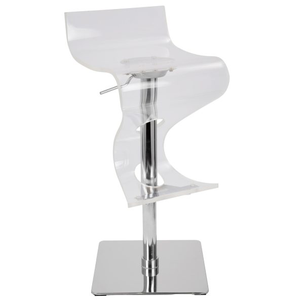 Viva Acrylic Contemporary Adjustable Swivel Bar Stool 3