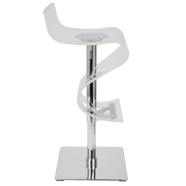 Viva Acrylic Contemporary Adjustable Swivel Bar Stool 4