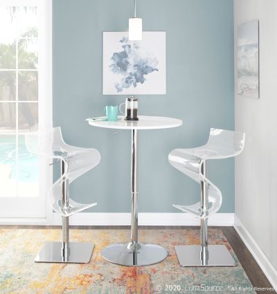 Viva Acrylic Contemporary Adjustable Swivel Bar Stool