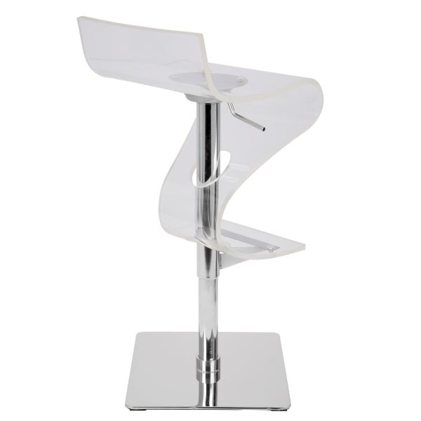 Viva Acrylic Contemporary Adjustable Swivel Bar Stool 5