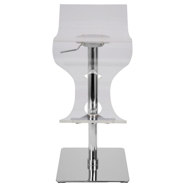 Viva Acrylic Contemporary Adjustable Swivel Bar Stool 7