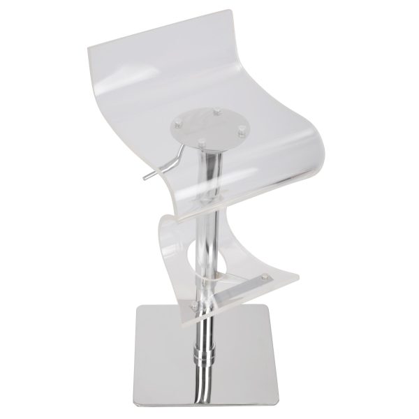 Viva Acrylic Contemporary Adjustable Swivel Bar Stool 8