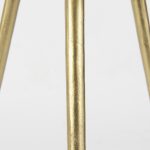 Vivienne 16.0L x 16.0W x 19.0H White Marble W/Antique Gold Metal Round Small Side Table