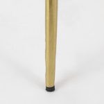 Vivienne 16.0L x 16.0W x 19.0H White Marble W/Antique Gold Metal Round Small Side Table