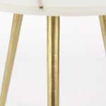 Vivienne 18.0L x 18.0W x 23.0H White Marble W/Antique Gold Metal Round Large Accent Table