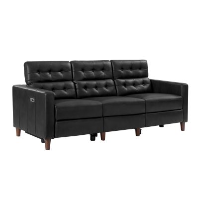 Volkhard Black Mid-Century Modern Power Reclining Sectional Sofa