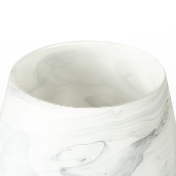 Volta I Short Gray Cream Glass Abstract Pattern Vase 4