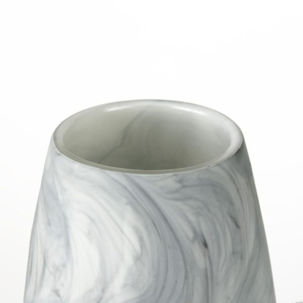 Volta II Tall White Gray Abstract Pattern Glass Vase 4