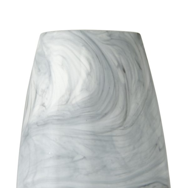 Volta II Tall White Gray Abstract Pattern Glass Vase 6