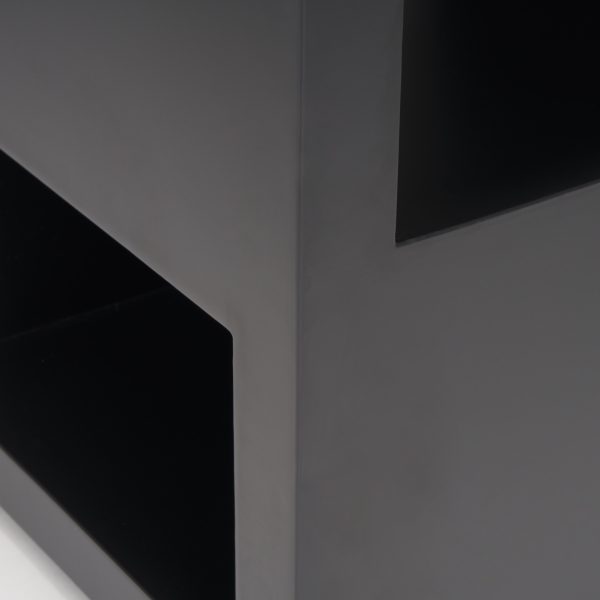 Vondra Matte Black Metal w Open Shelves Side table 8
