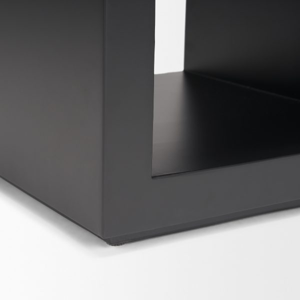 Vondra Matte Black Metal w Open Shelves Side table 9