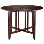 Round Mission Style 42-inch Double Drop Leaf Dining Table