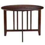 Round Mission Style 42-inch Double Drop Leaf Dining Table