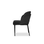 WALLEN Black Fabric Dining Chair Black Steel 7 WALLEN Black Fabric Dining Chair Black Steel