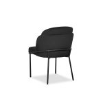 WALLEN Black Fabric Dining Chair Black Steel 8 WALLEN Black Fabric Dining Chair Black Steel