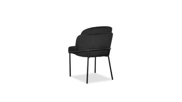 WALLEN Black Fabric Dining Chair Black Steel 2 2