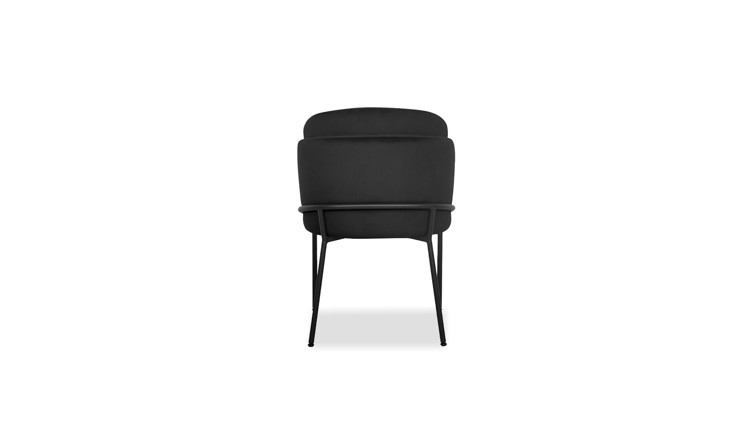 WALLEN Black Fabric Dining Chair Black Steel 4 WALLEN Black Fabric Dining Chair Black Steel - Image 4