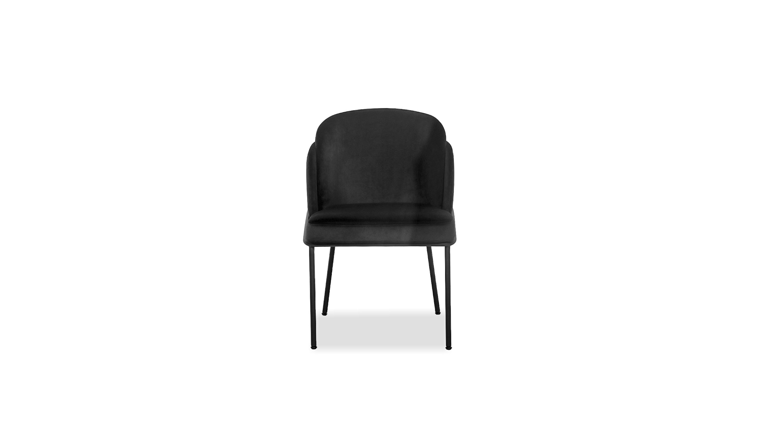 WALLEN Black Fabric Dining Chair Black Steel 5 WALLEN Black Fabric Dining Chair Black Steel - Image 5