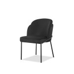 WALLEN Black Fabric Dining Chair Black Steel 6 WALLEN Black Fabric Dining Chair Black Steel