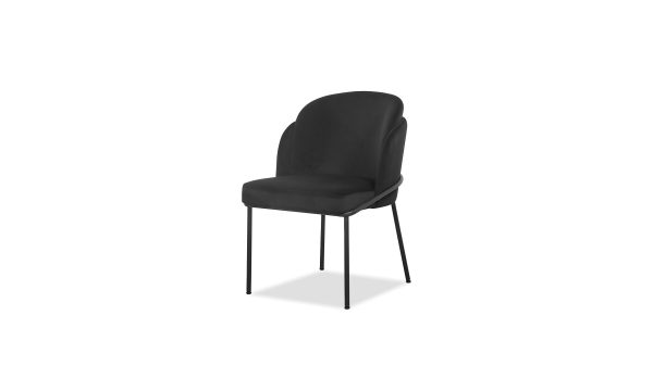 WALLEN Black Fabric Dining Chair Black Steel 6