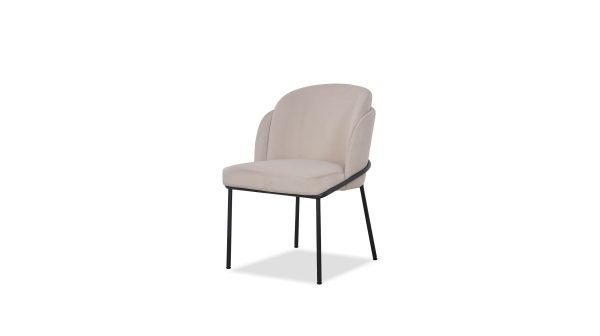 WALLEN Champagne Dining Chair Black Base 6