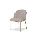 WALLEN Champagne Dining Chair Brushed Gold Base 6 WALLEN Champagne Dining Chair Brushed Gold Base