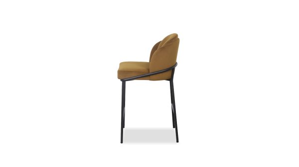 WALLEN Fennelseed Counter Stool Black Powder Coated Steel Base 1 2