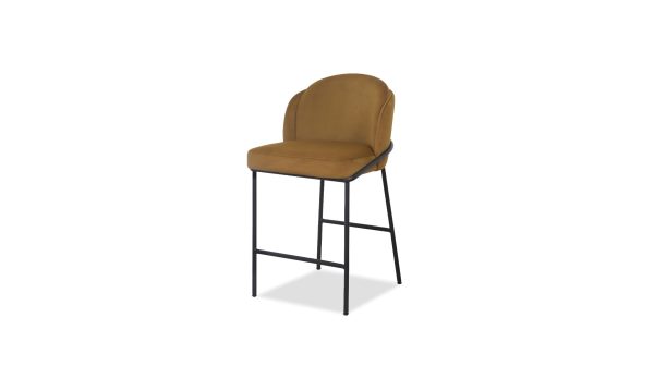 WALLEN Fennelseed Counter Stool Black Powder Coated Steel Base 6