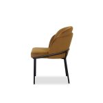 WALLEN Fennelseed Fabric Black Steel Dining Chair
