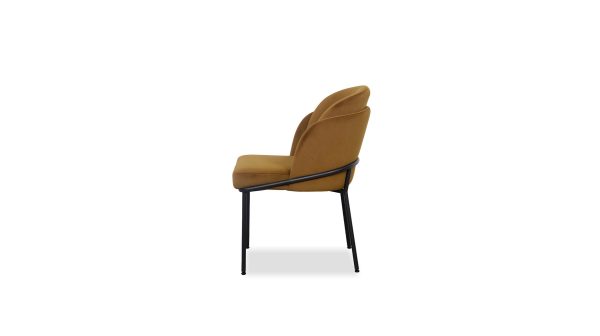 WALLEN Fennelseed Fabric Black Steel Dining Chair 1 2