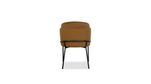 WALLEN Fennelseed Fabric Black Steel Dining Chair 3 2