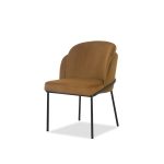 WALLEN Fennelseed Fabric Black Steel Dining Chair