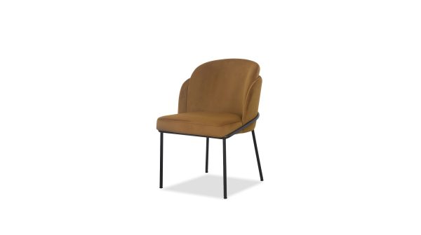 WALLEN Fennelseed Fabric Black Steel Dining Chair 6