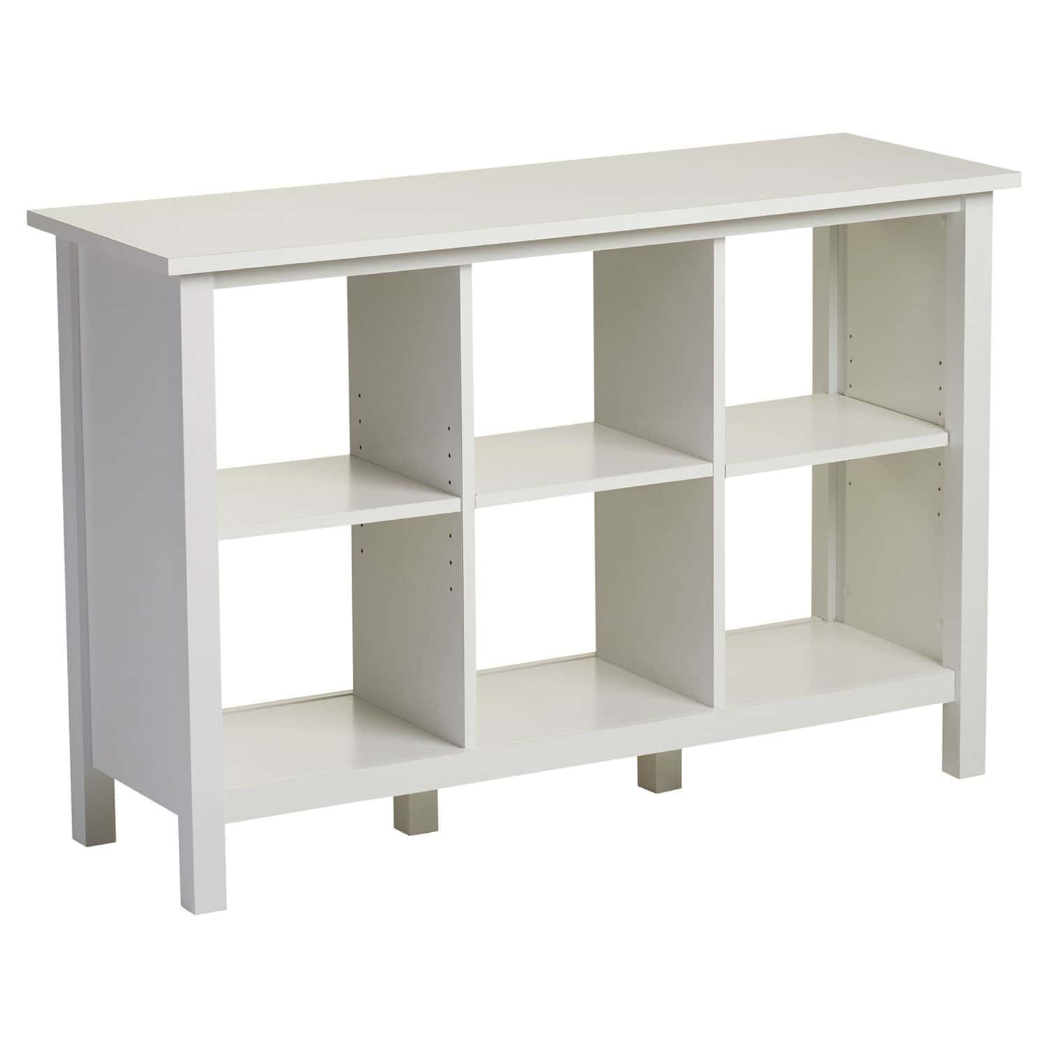 White Adjustable 6-Cube Bookcase with Open Shelving Design 1 White Adjustable 6-Cube Bookcase with Open Shelving Design