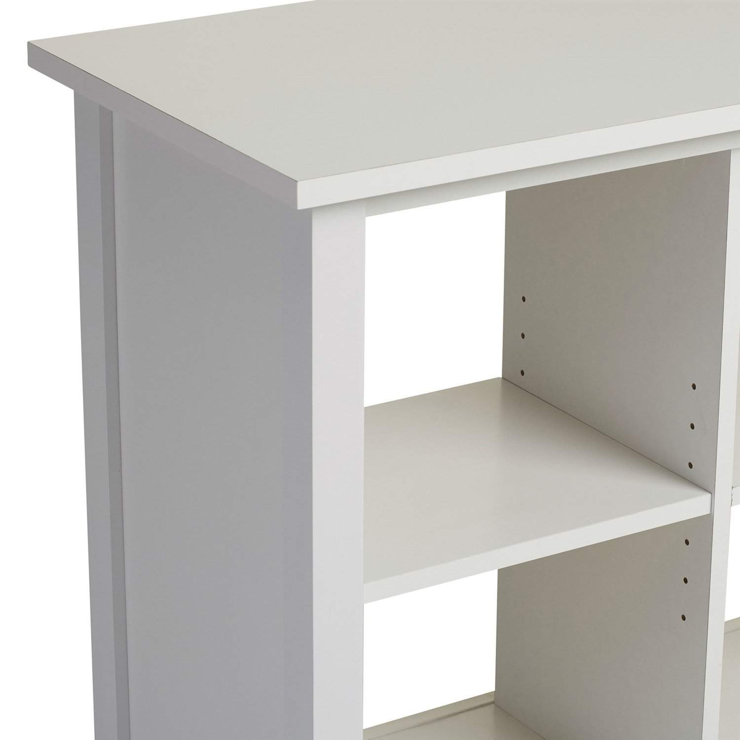 White Adjustable 6-Cube Bookcase with Open Shelving Design 4 White Adjustable 6-Cube Bookcase with Open Shelving Design - Image 4