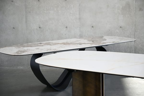 WAVE Ceramic Top Black Steel Dining Table 1 2