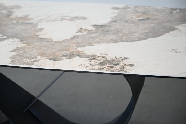 WAVE Ceramic Top Black Steel Dining Table 2 2