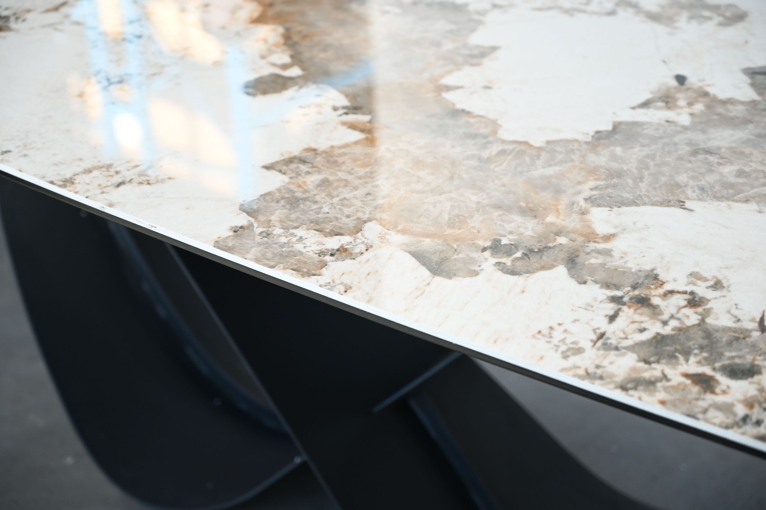 WAVE Ceramic Top Black Steel Dining Table 4 WAVE Ceramic Top Black Steel Dining Table - Image 4