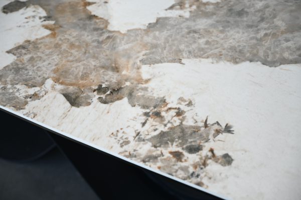 WAVE Ceramic Top Black Steel Dining Table 4 2