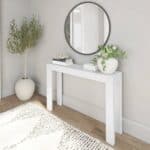 Solid Wood Modern Console Table in White Finish 3 Solid Wood Modern Console Table in White Finish