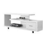 Modern White TV Stand with Storage for Up to 60-Inch TV