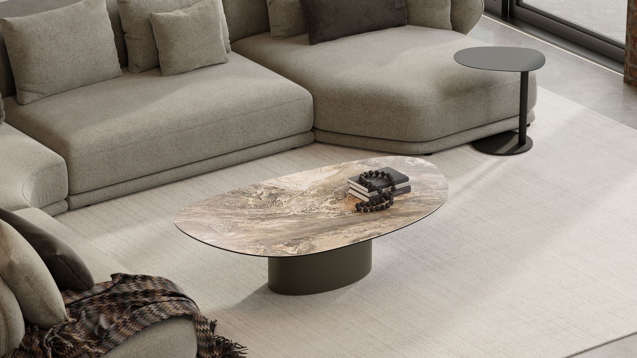 ARGON Coffee Table Bronze Ceramic Top