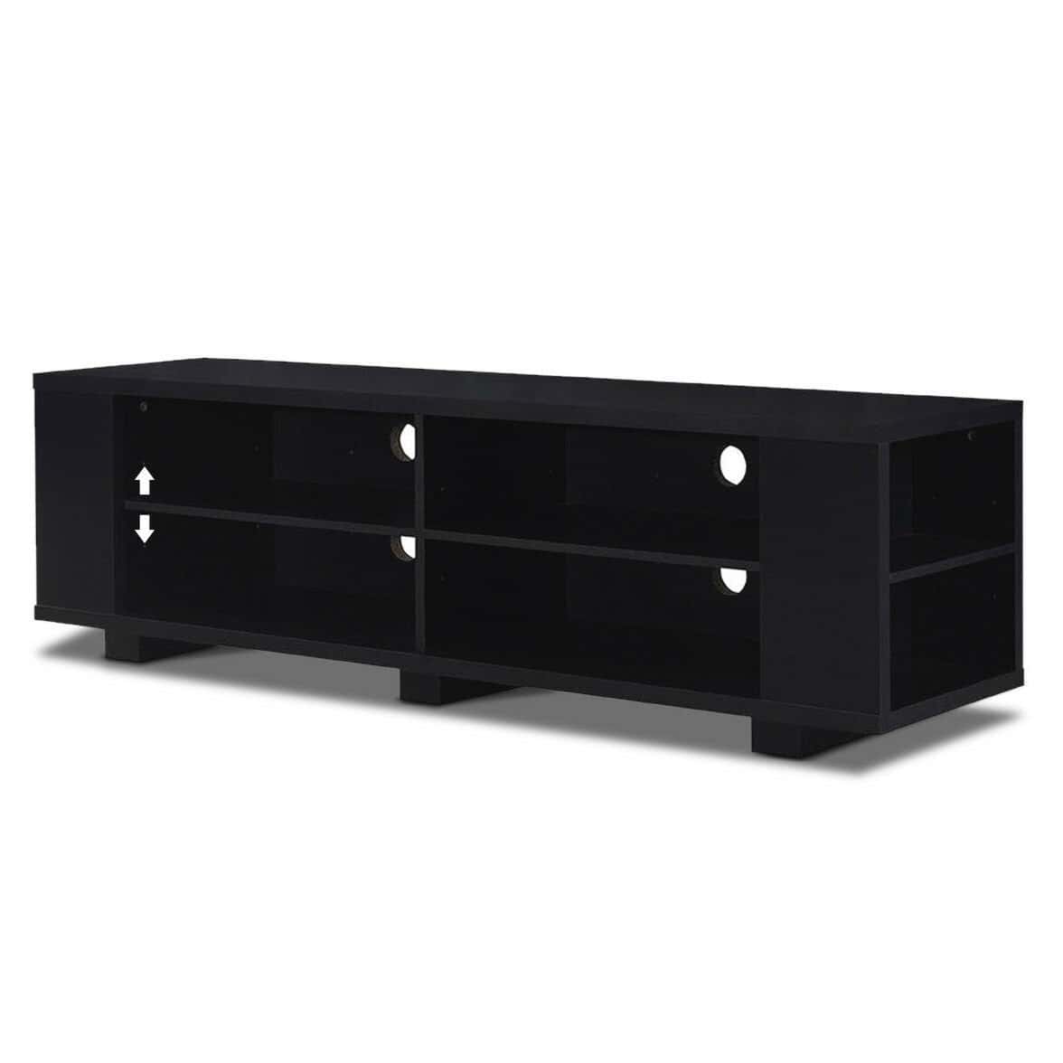 Walnut Wood TV Stand with Open Storage for 60-Inch TVs 4 Walnut Wood TV Stand with Open Storage for 60-Inch TVs - Image 4