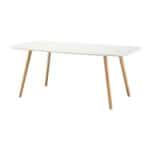 Mid-Century Coffee Table with White Top and Wood Legs 6 Mid-Century Coffee Table with White Top and Wood Legs