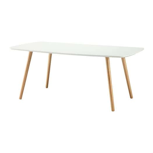 Mid-Century Coffee Table with White Top and Wood Legs 2 Mid-Century Coffee Table with White Top and Wood Legs - Image 2