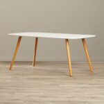 Mid-Century Coffee Table with White Top and Wood Legs 8 Mid-Century Coffee Table with White Top and Wood Legs