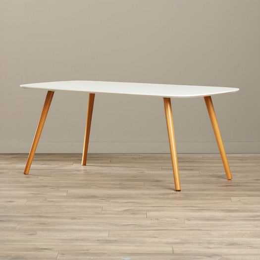 Mid-Century Coffee Table with White Top and Wood Legs 4 Mid-Century Coffee Table with White Top and Wood Legs - Image 4