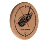 Detroit Red Wings 13-Inch Solid Wood Engraved Clock in Natural 3 Detroit Red Wings 13-Inch Solid Wood Engraved Clock in Natural