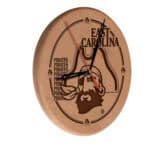 East Carolina University 13-Inch Solid Wood Engraved Clock in Natural